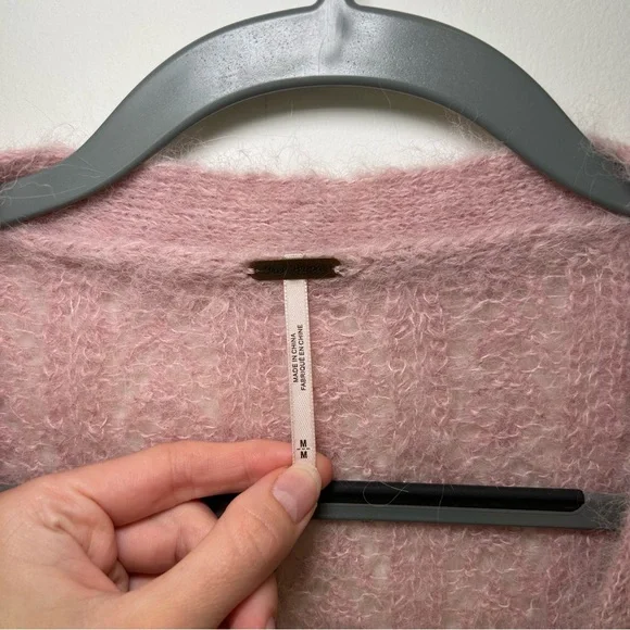 Free People Amelia Alpaca Cardigan Pink Size Medium - Picture 6 of 11